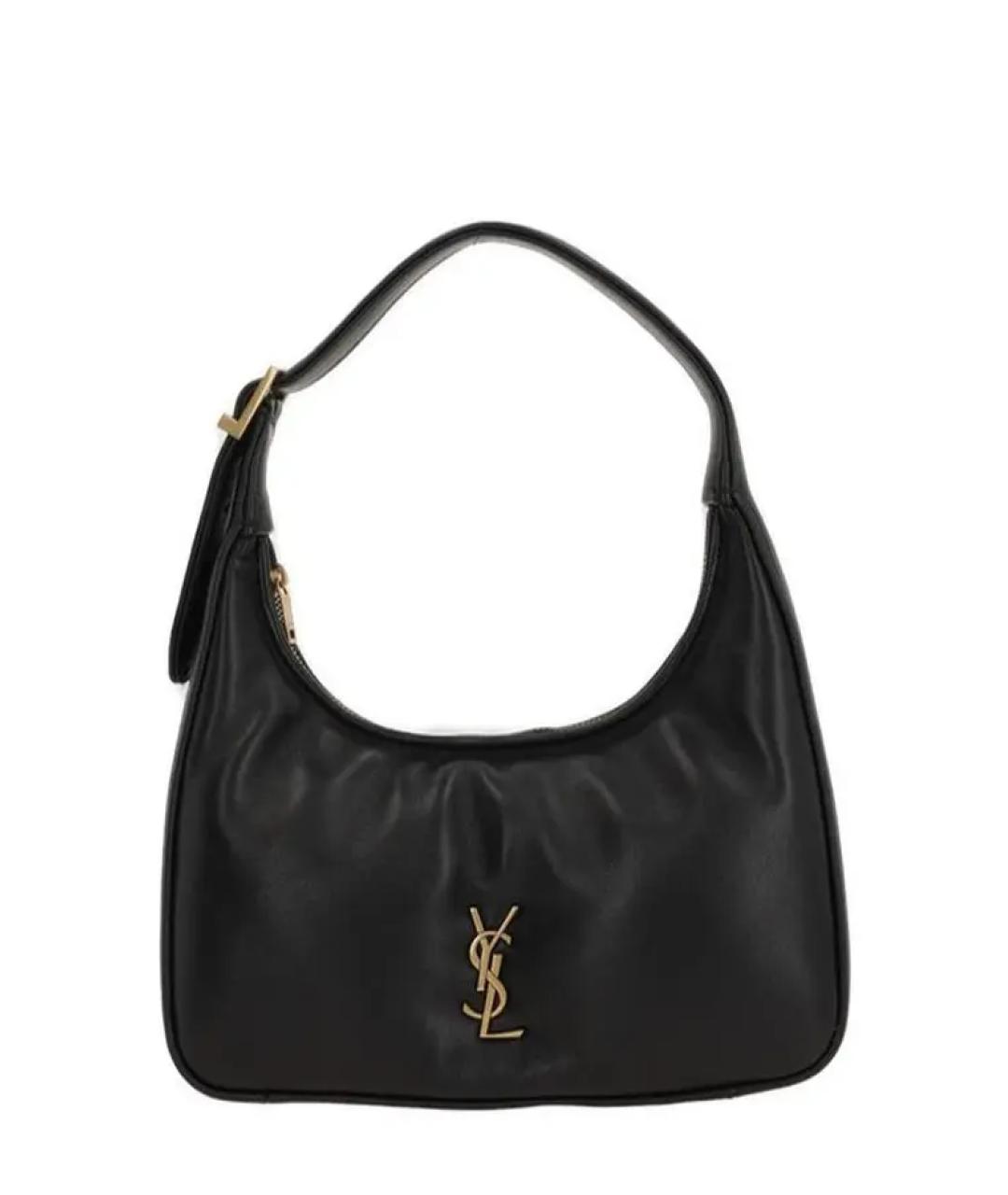 SAINT LAURENT Черная кожаная сумка с короткими ручками, фото 1