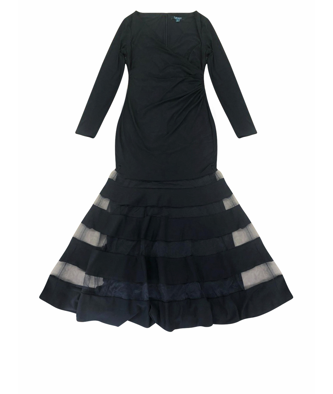 RALPH LAUREN Черное полиэстеровое вечернее платье, фото 1
