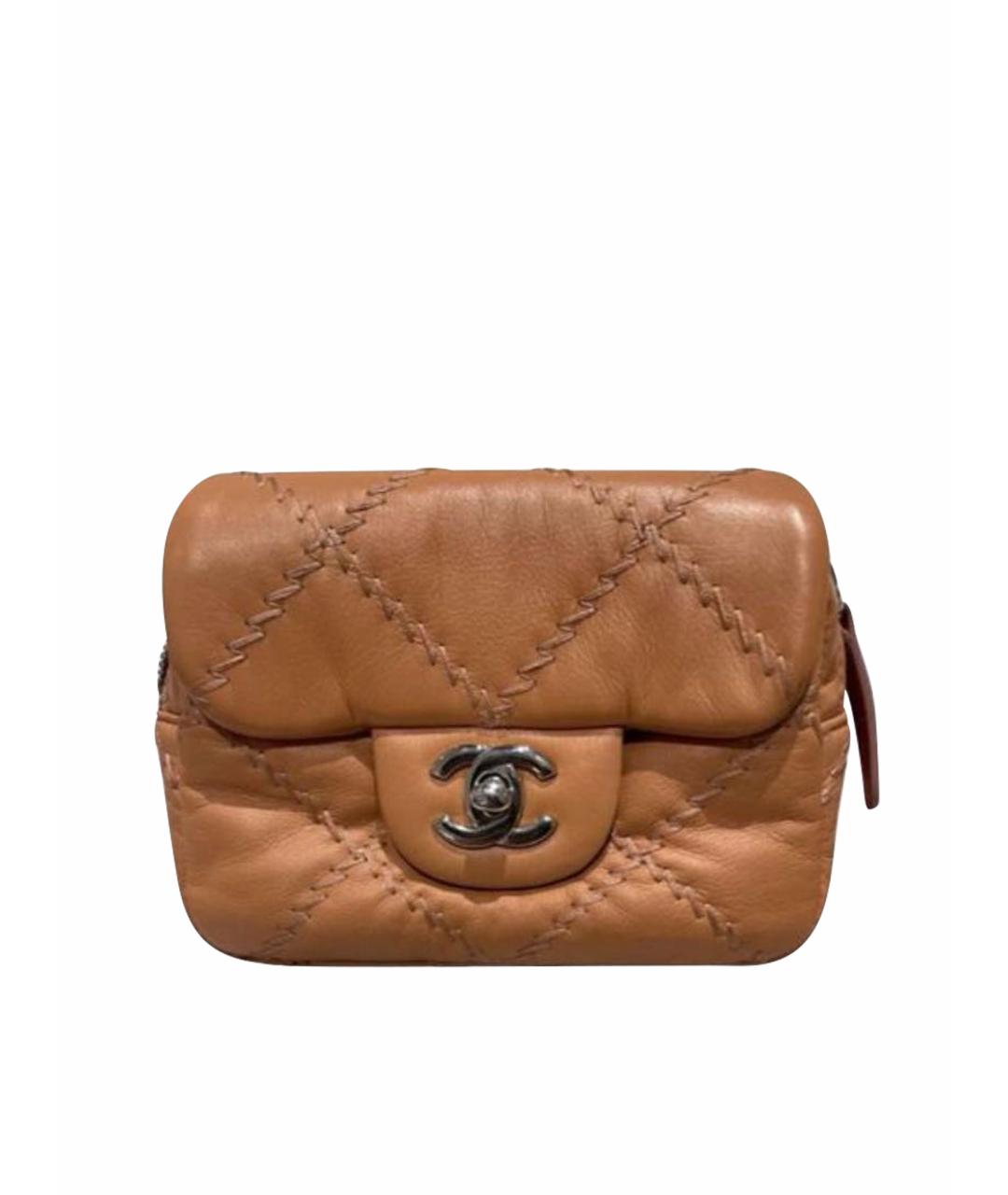 CHANEL Коричневая кожаная сумка через плечо, фото 1