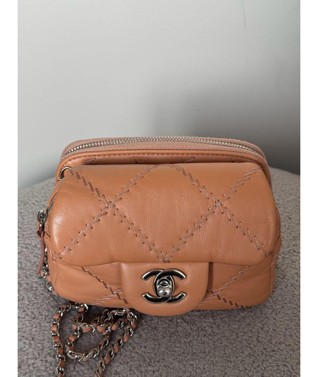 CHANEL Коричневая кожаная сумка через плечо, фото 4