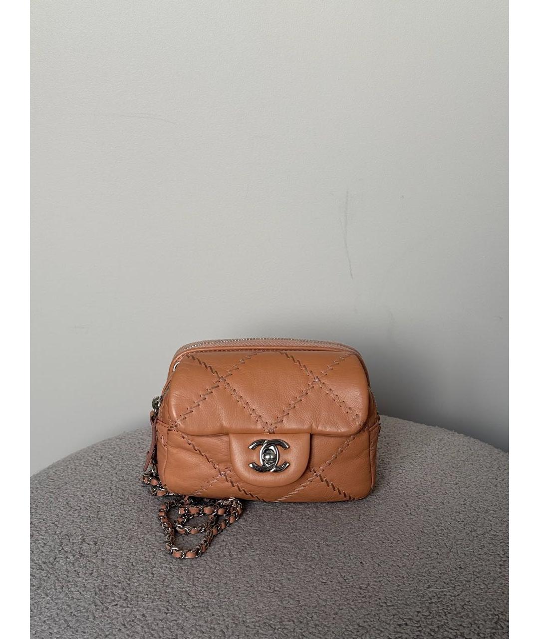 CHANEL Коричневая кожаная сумка через плечо, фото 2