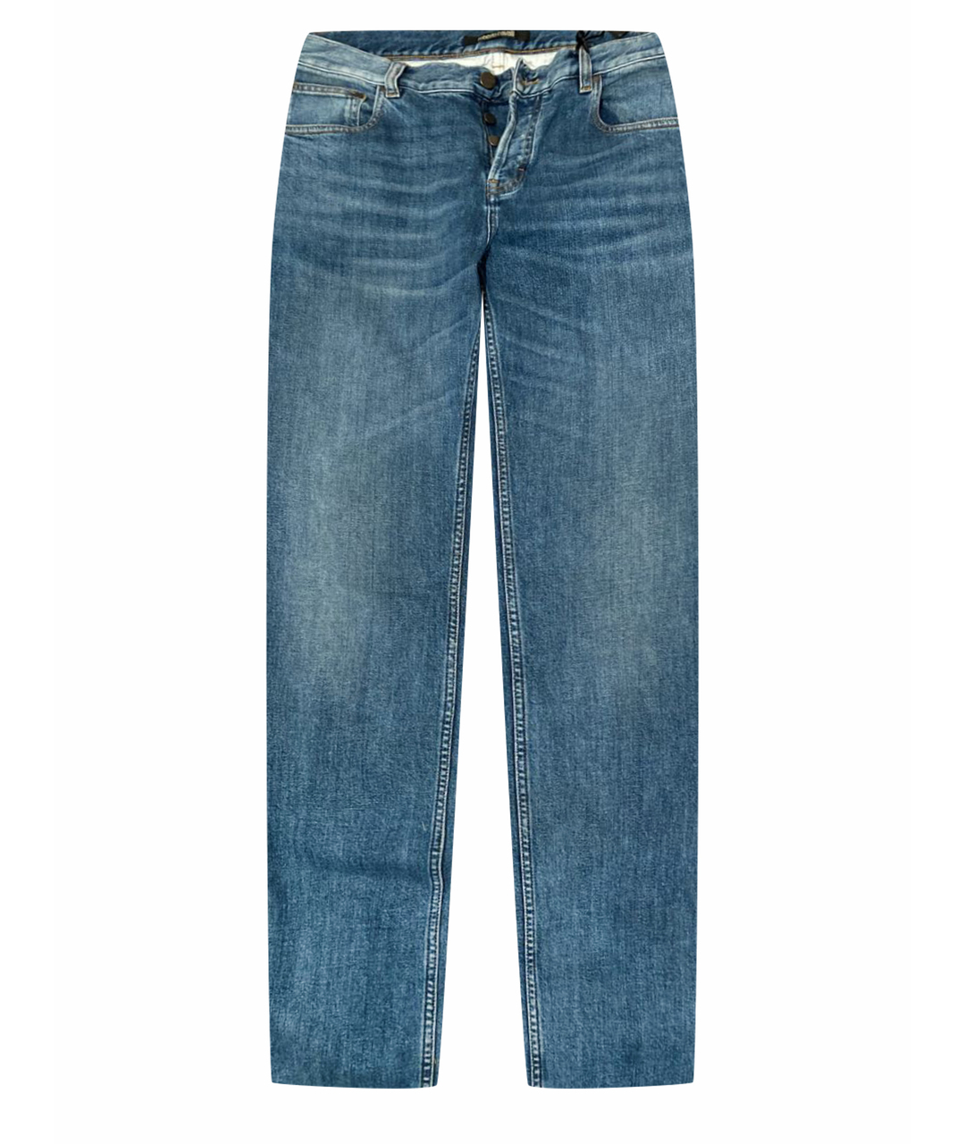 ROBERTO CAVALLI Синие хлопковые прямые джинсы, фото 1
