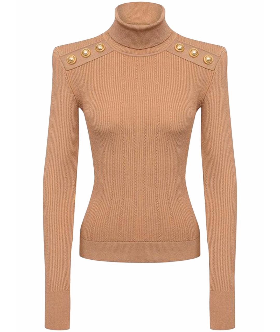BALMAIN Бежевый вискозный джемпер / свитер, фото 1