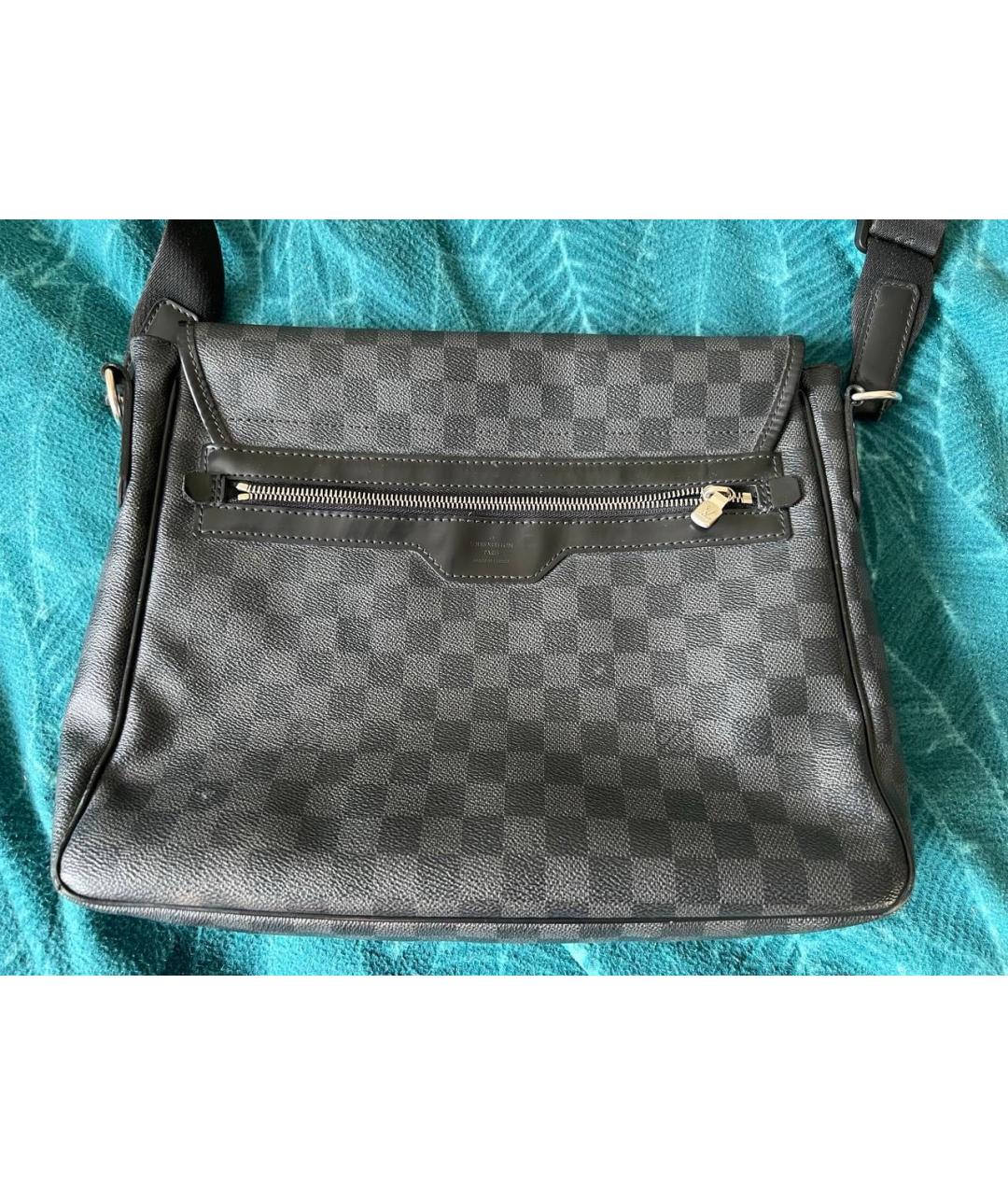 LOUIS VUITTON Серая кожаная сумка на плечо, фото 2