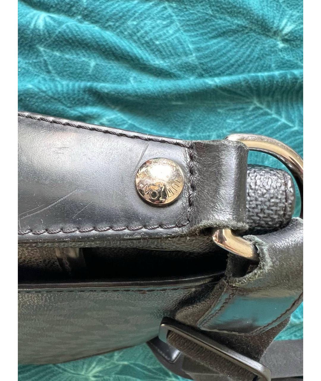 LOUIS VUITTON Серая кожаная сумка на плечо, фото 6