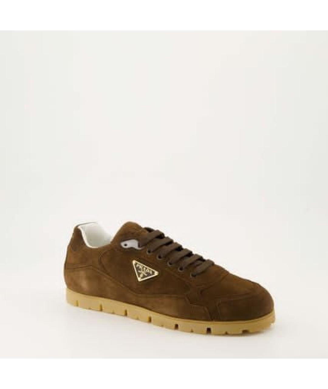 PRADA Хаки низкие кроссовки / кеды, фото 2