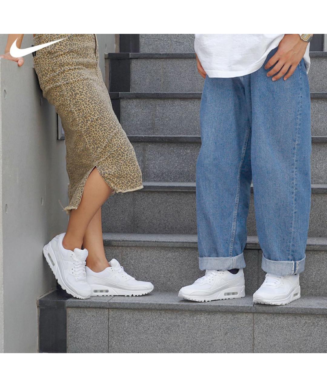 NIKE Белые кожаные низкие кроссовки / кеды, фото 8