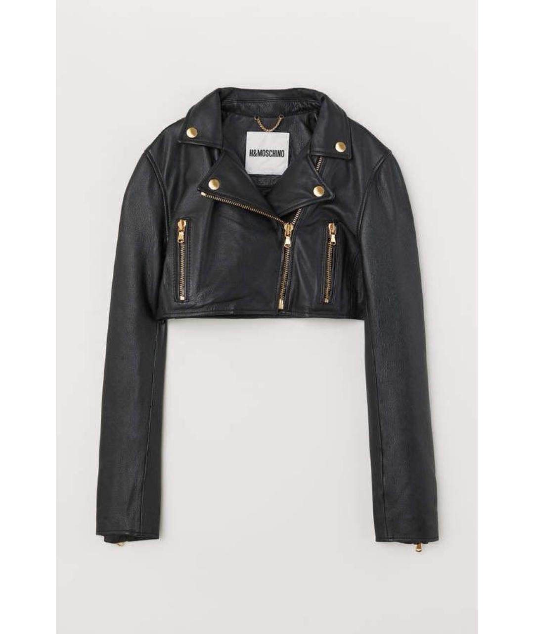 MOSCHINO Черная кожаная куртка, фото 9