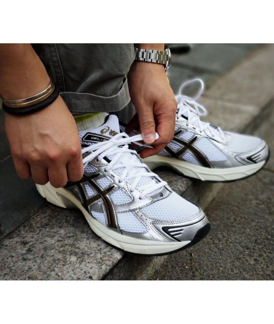 ASICS Белые текстильные низкие кроссовки / кеды, фото 8