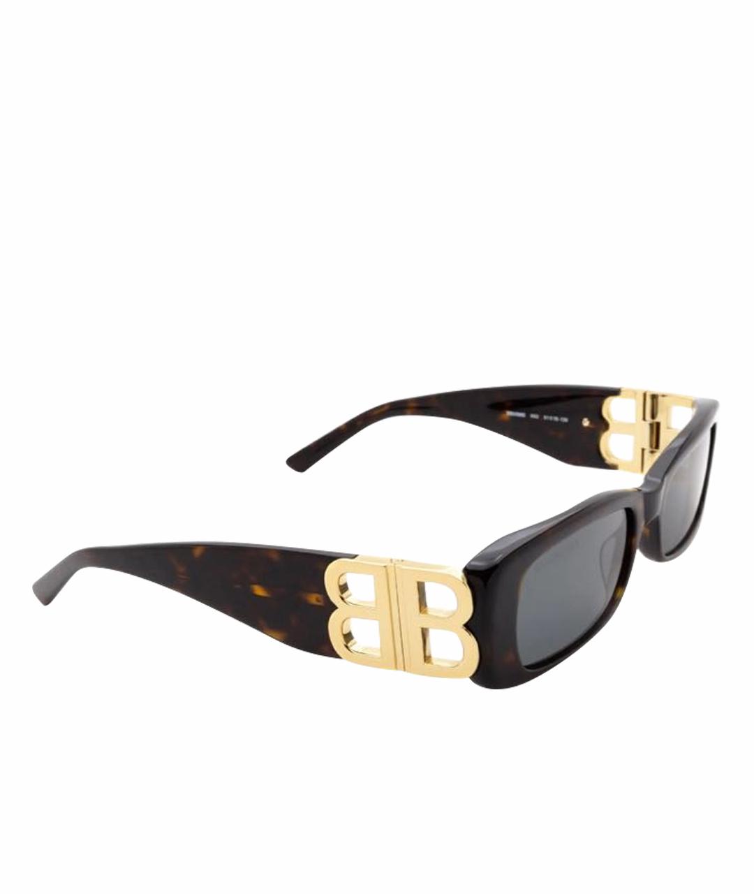 BALENCIAGA Коричневые пластиковые солнцезащитные очки, фото 1