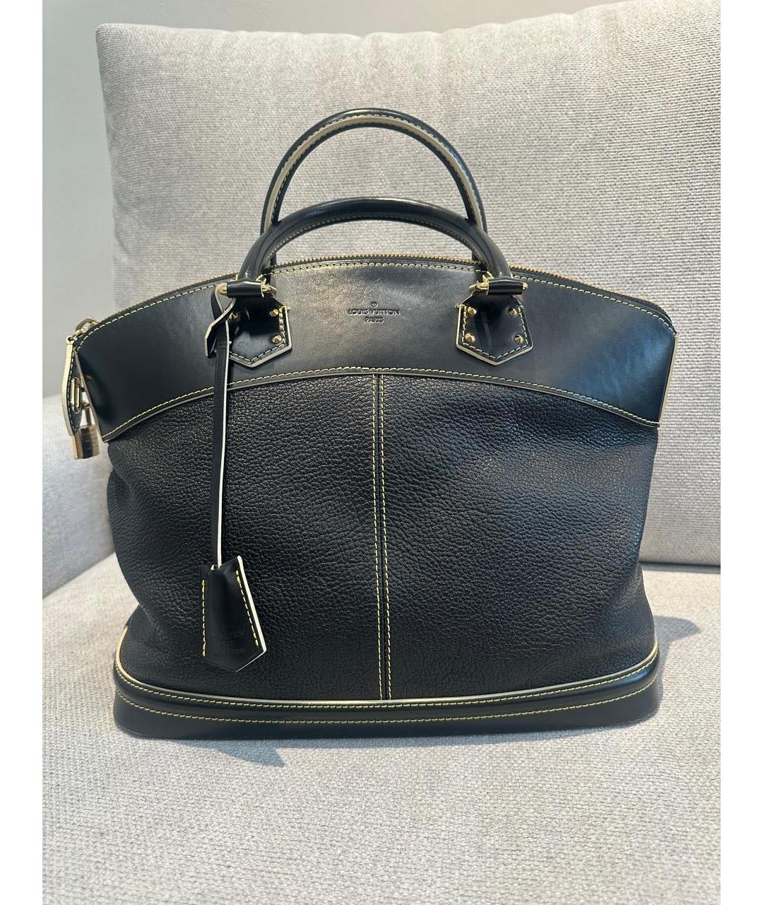 LOUIS VUITTON Черная кожаная сумка с короткими ручками, фото 8
