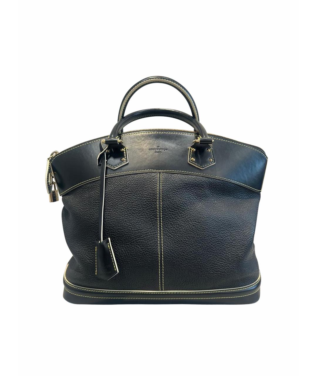 LOUIS VUITTON Черная кожаная сумка с короткими ручками, фото 1