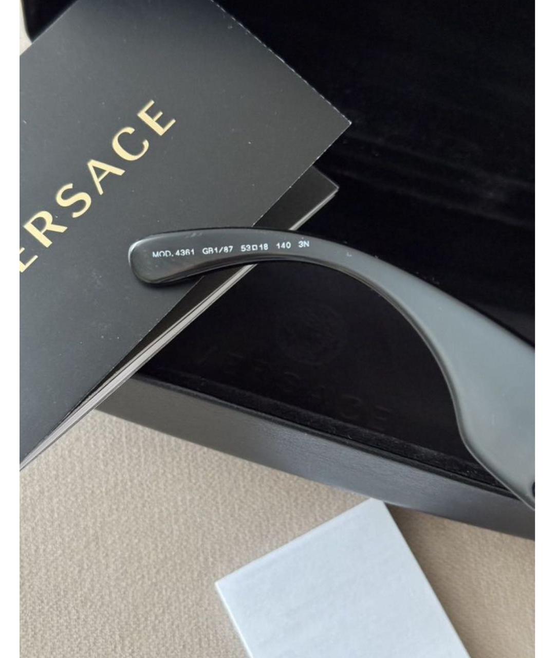 VERSACE Черные пластиковые солнцезащитные очки, фото 5