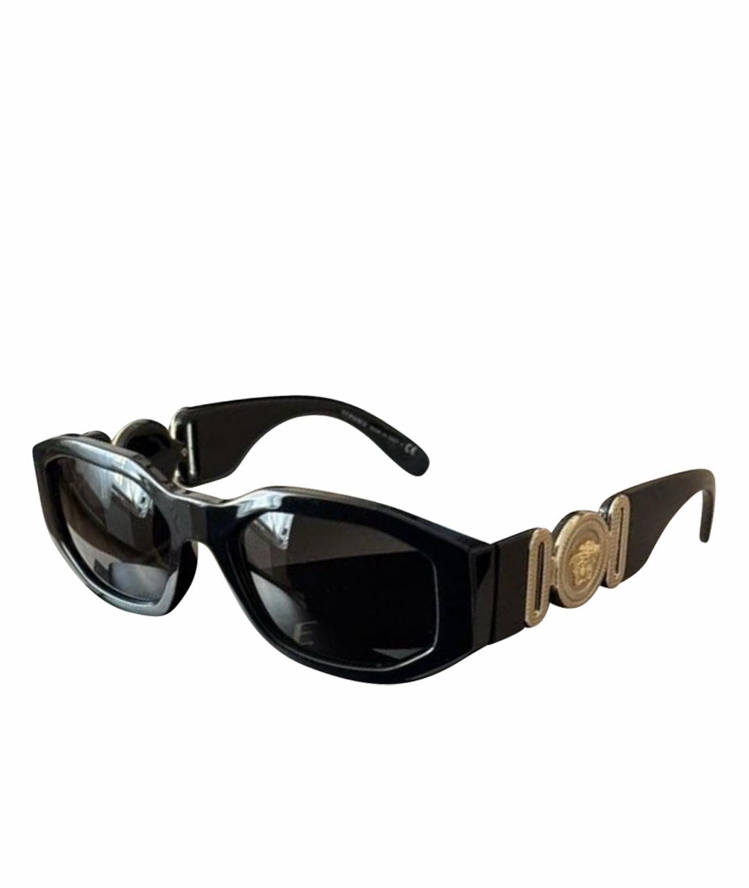 VERSACE Черные пластиковые солнцезащитные очки, фото 1