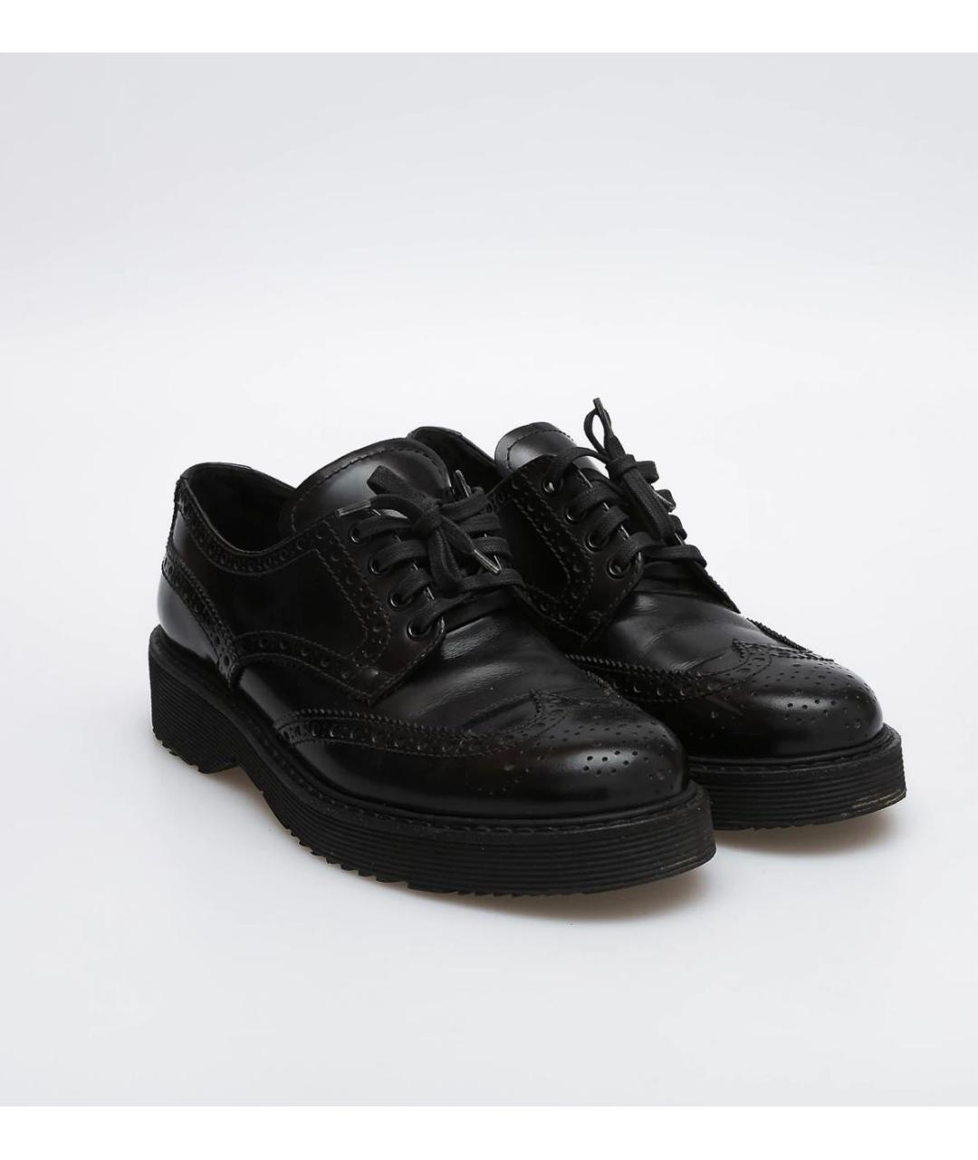 PRADA Черные кожаные брогги и оксфорды, фото 2