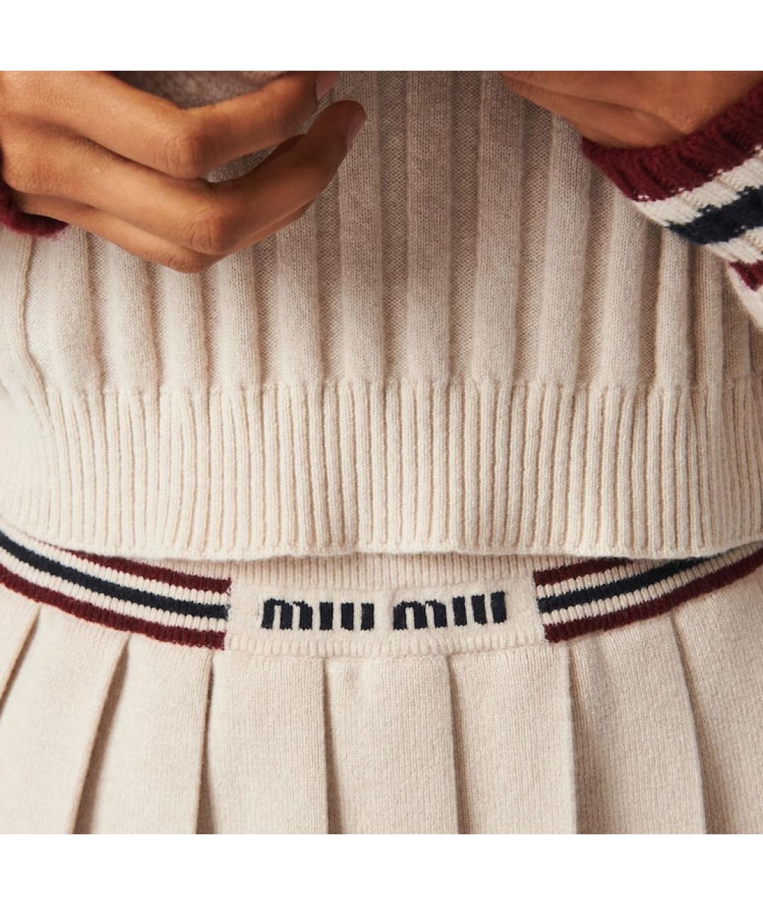 MIU MIU Бежевая футболка, фото 7