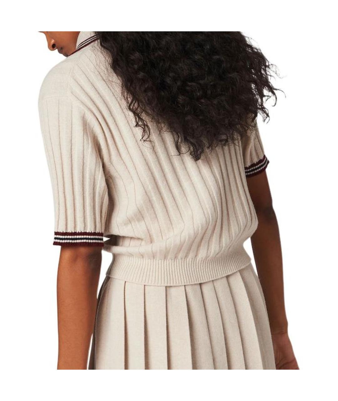 MIU MIU Бежевая футболка, фото 3