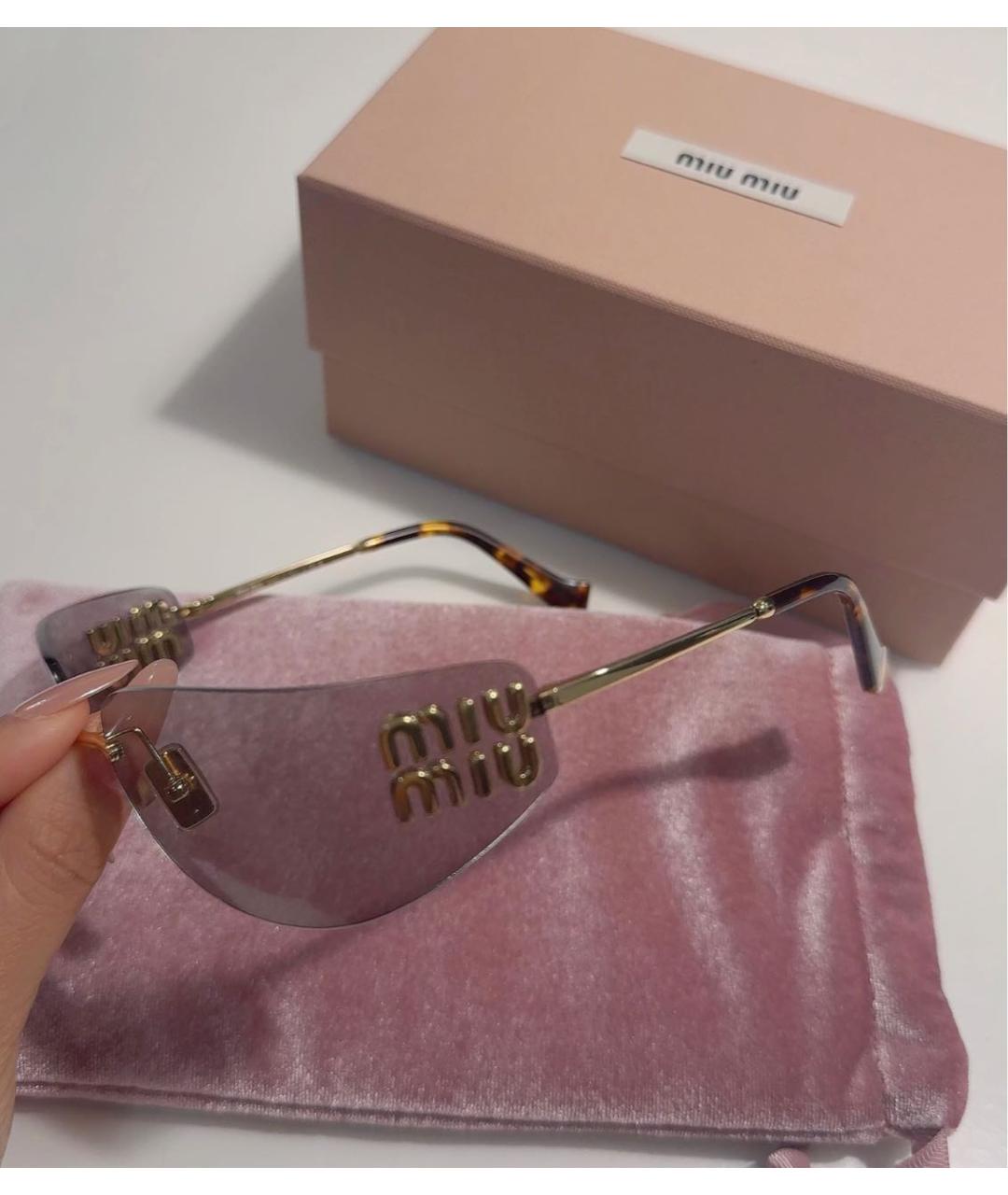 MIU MIU Серые металлические солнцезащитные очки, фото 4