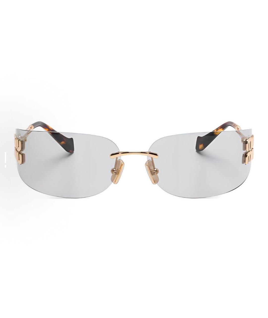 MIU MIU Серые металлические солнцезащитные очки, фото 2