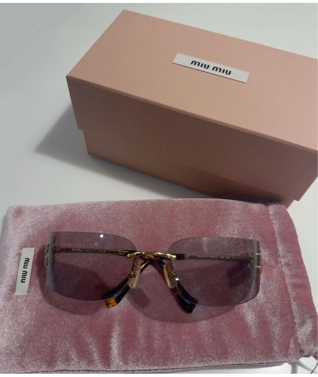 MIU MIU Серые металлические солнцезащитные очки, фото 3