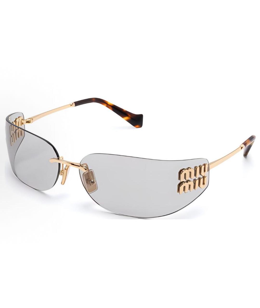 MIU MIU Серые металлические солнцезащитные очки, фото 5