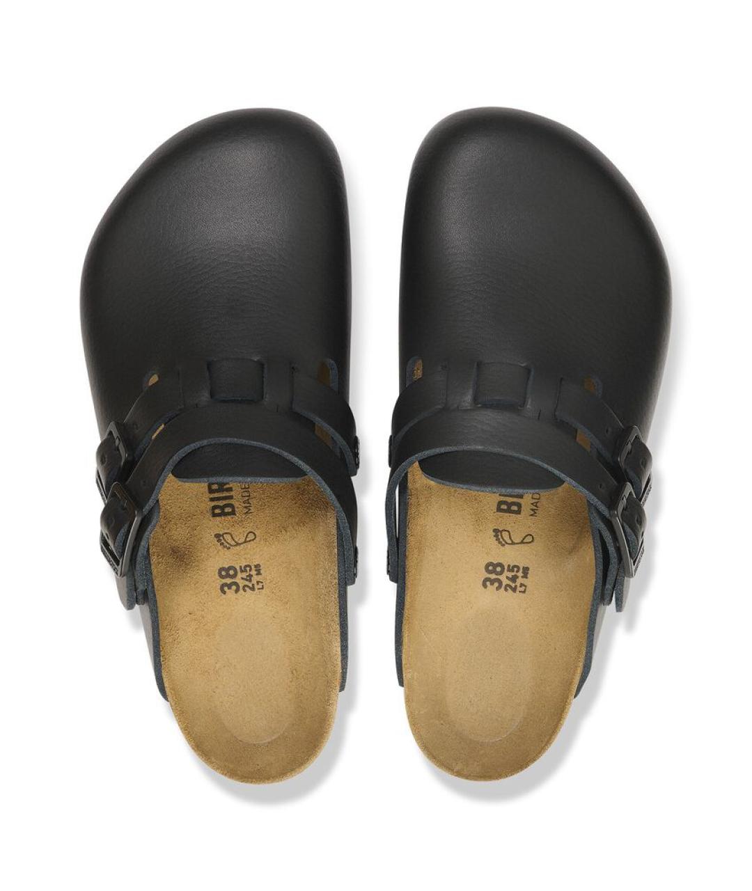 BIRKENSTOCK Черные кожаные сабо, фото 5