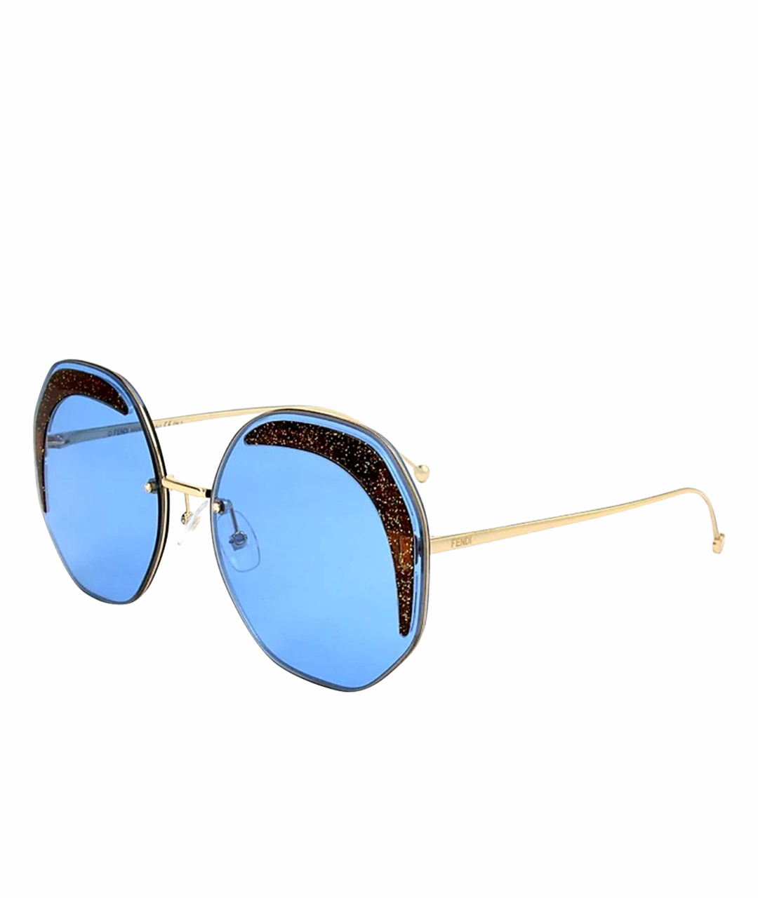 FENDI Голубые металлические солнцезащитные очки, фото 1