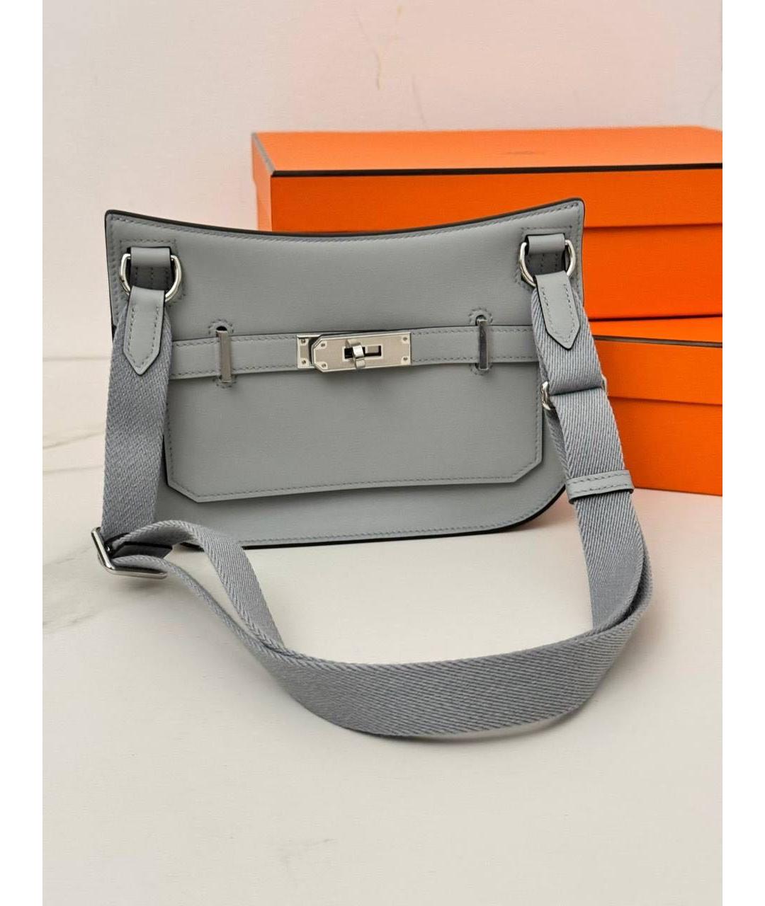 HERMES Серая кожаная сумка через плечо, фото 2