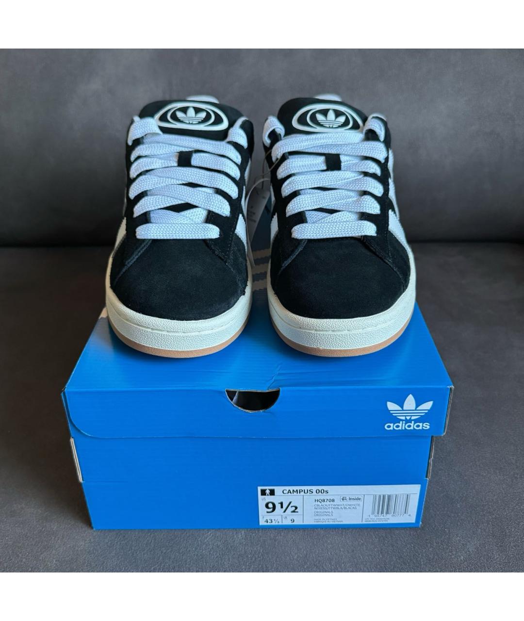 ADIDAS Черные замшевые низкие кроссовки / кеды, фото 2