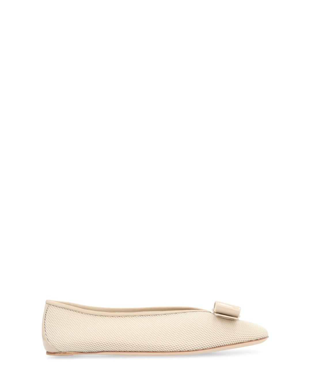 FERRAGAMO Бежевые балетки, фото 2