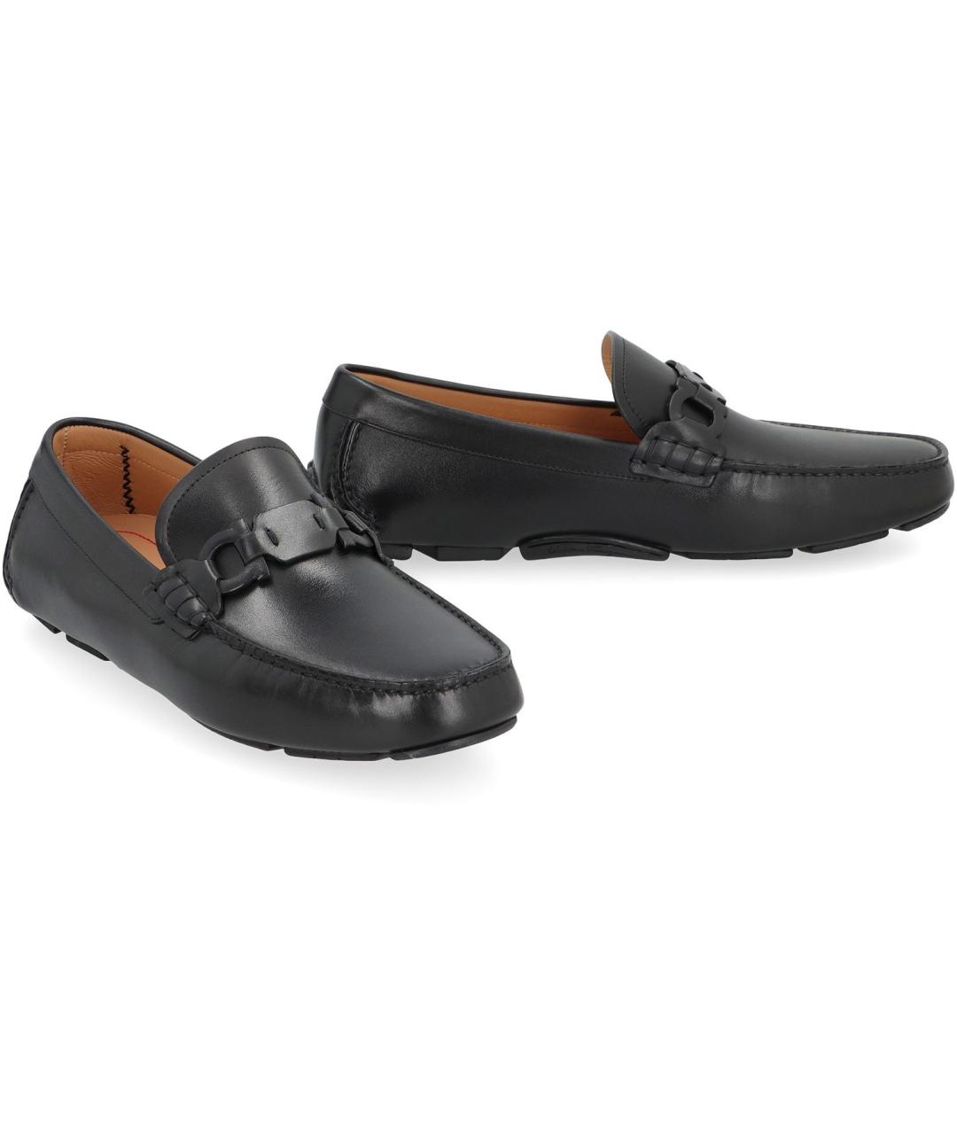 FERRAGAMO Черные кожаные лоферы, фото 3