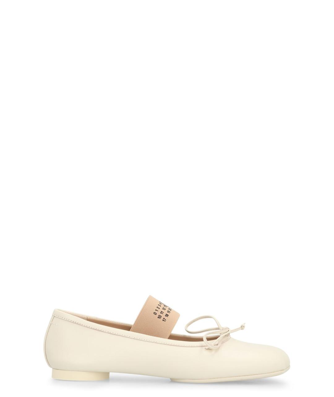 MM6 MAISON MARGIELA Бежевые кожаные балетки, фото 2