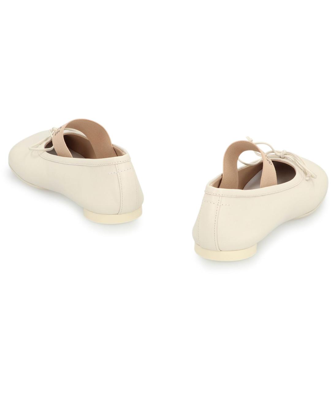 MM6 MAISON MARGIELA Бежевые кожаные балетки, фото 4