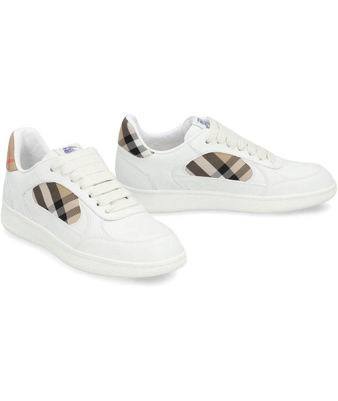 BURBERRY Белые кожаные кеды, фото 3