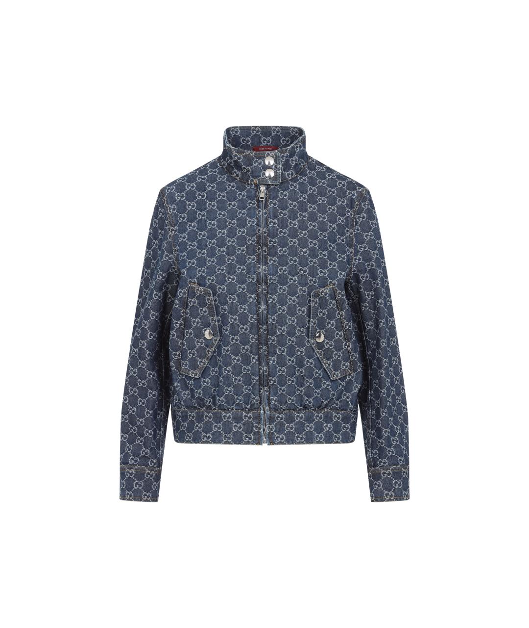 GUCCI Синяя хлопковая куртка, фото 1