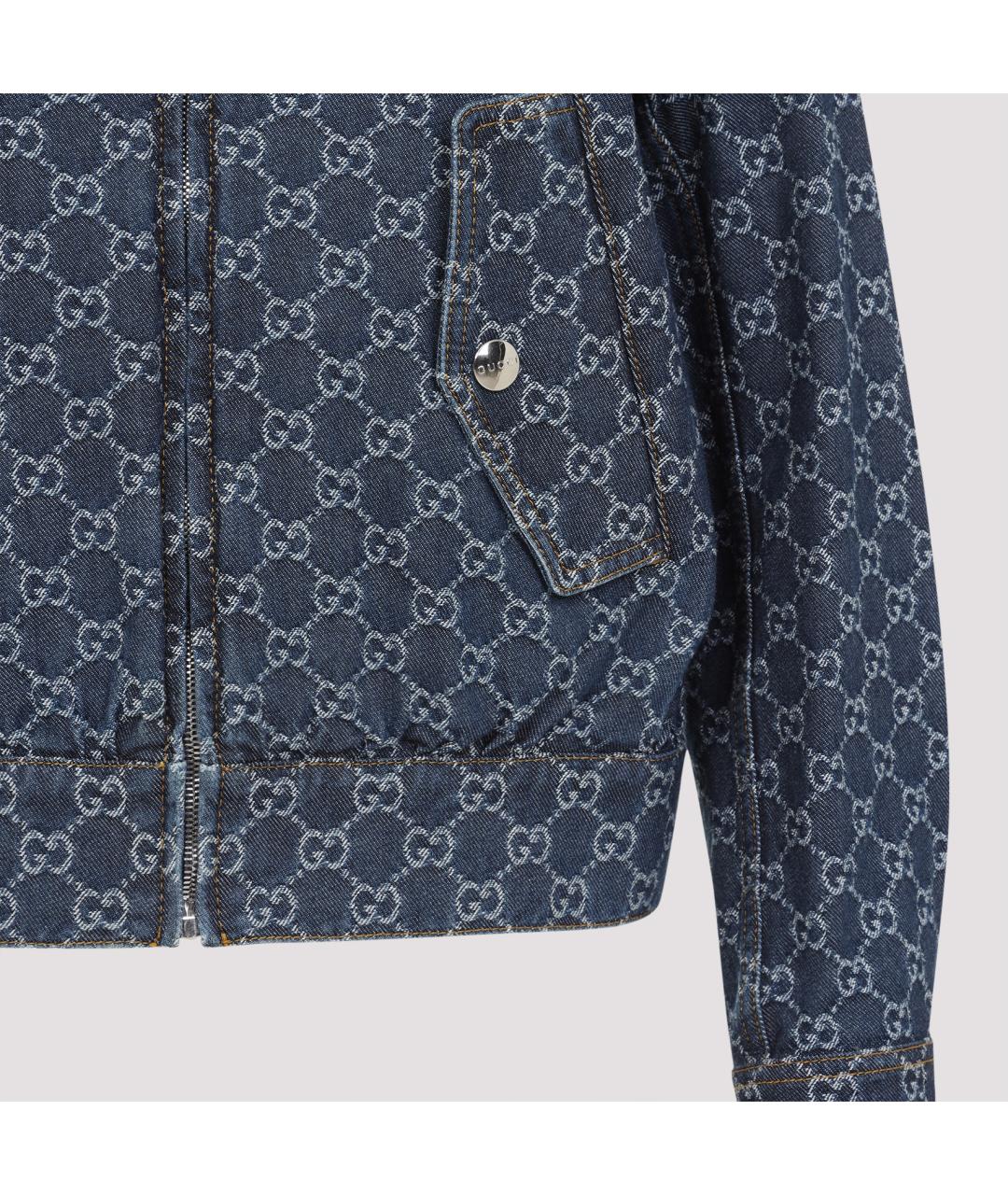 GUCCI Синяя хлопковая куртка, фото 4