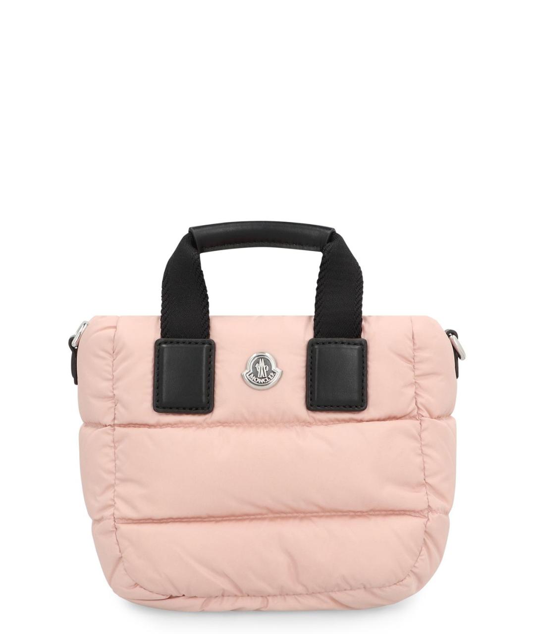 MONCLER Розовая синтетическая сумка тоут, фото 1