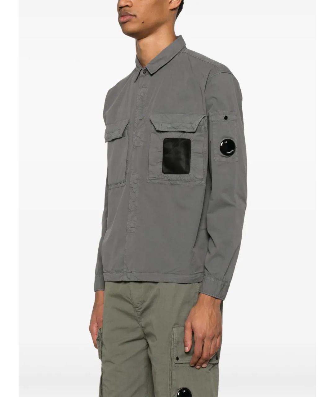 CP COMPANY Антрацитовая хлопковая кэжуал рубашка, фото 3