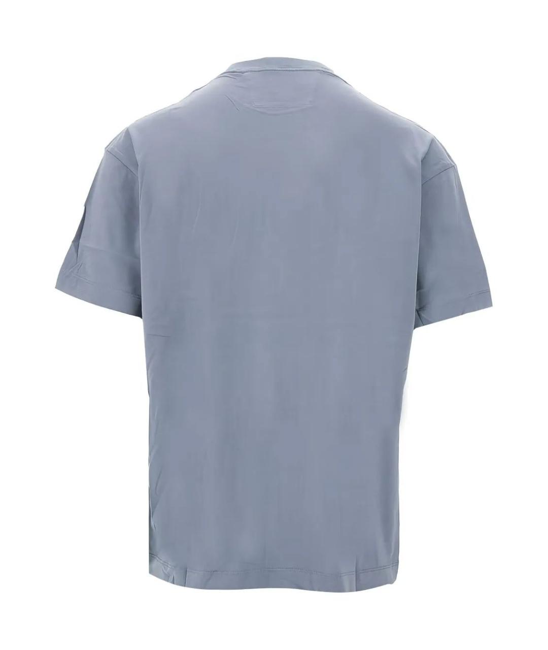 CP COMPANY Голубая хлопковая футболка, фото 2