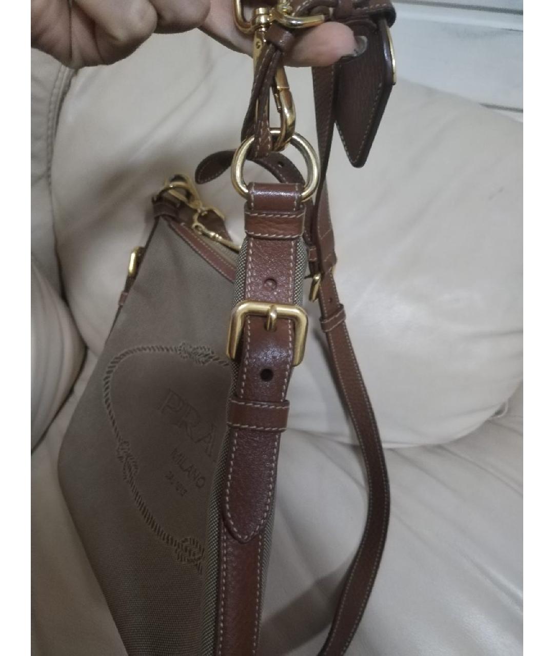 PRADA Бежевая кожаная сумка через плечо, фото 3