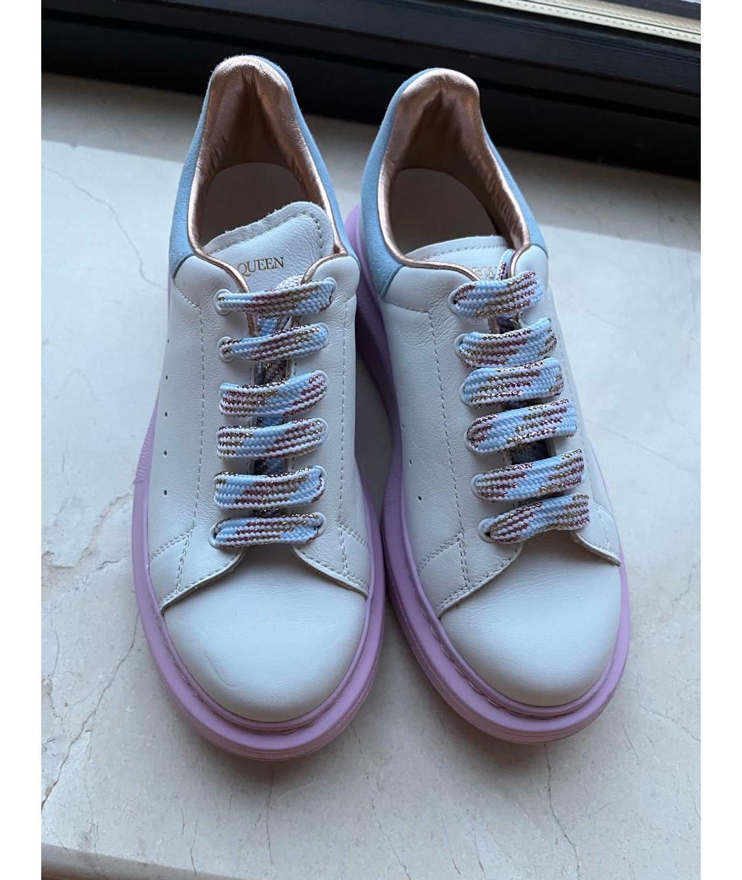 ALEXANDER MCQUEEN Белые кожаные кеды, фото 2