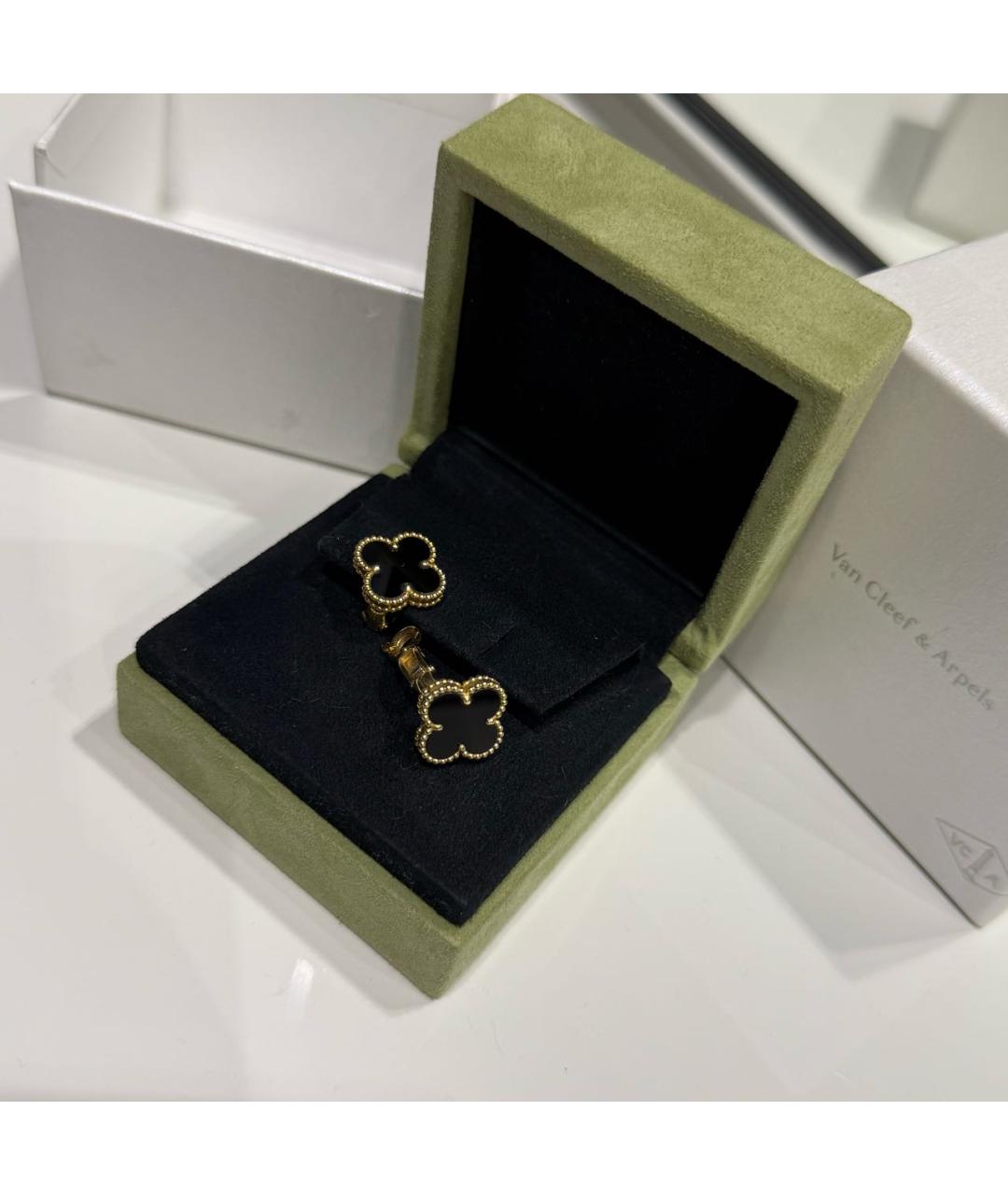 VAN CLEEF & ARPELS Черные серьги из желтого золота, фото 3