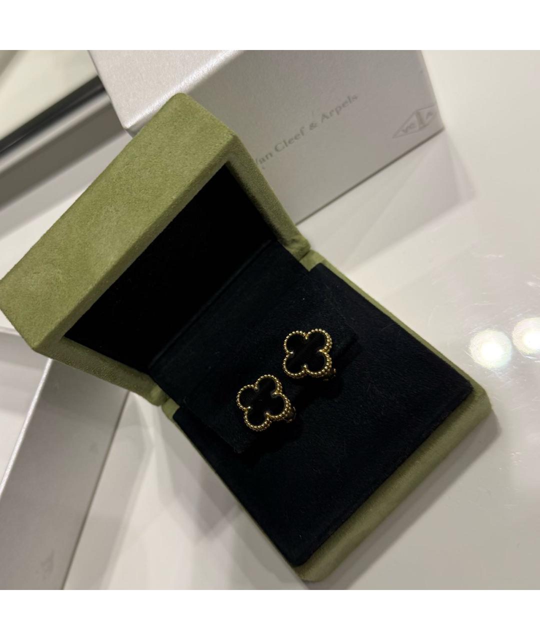 VAN CLEEF & ARPELS Черные серьги из желтого золота, фото 2