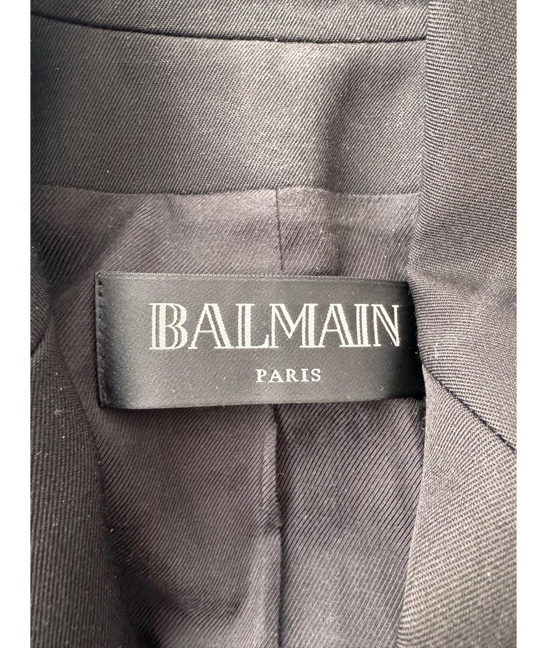 BALMAIN Черный шерстяной жакет/пиджак, фото 3