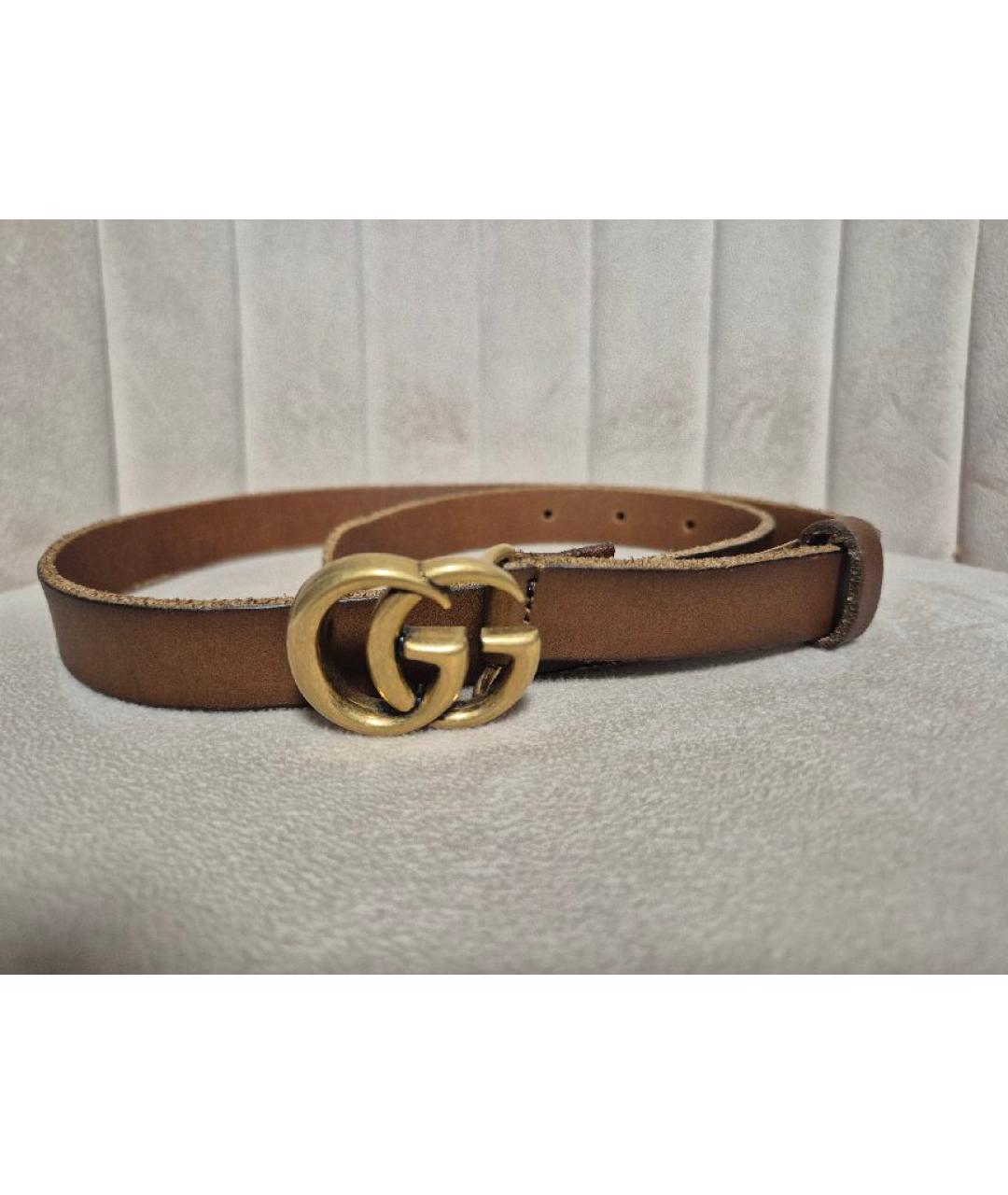 GUCCI Коричневый кожаный ремень, фото 7