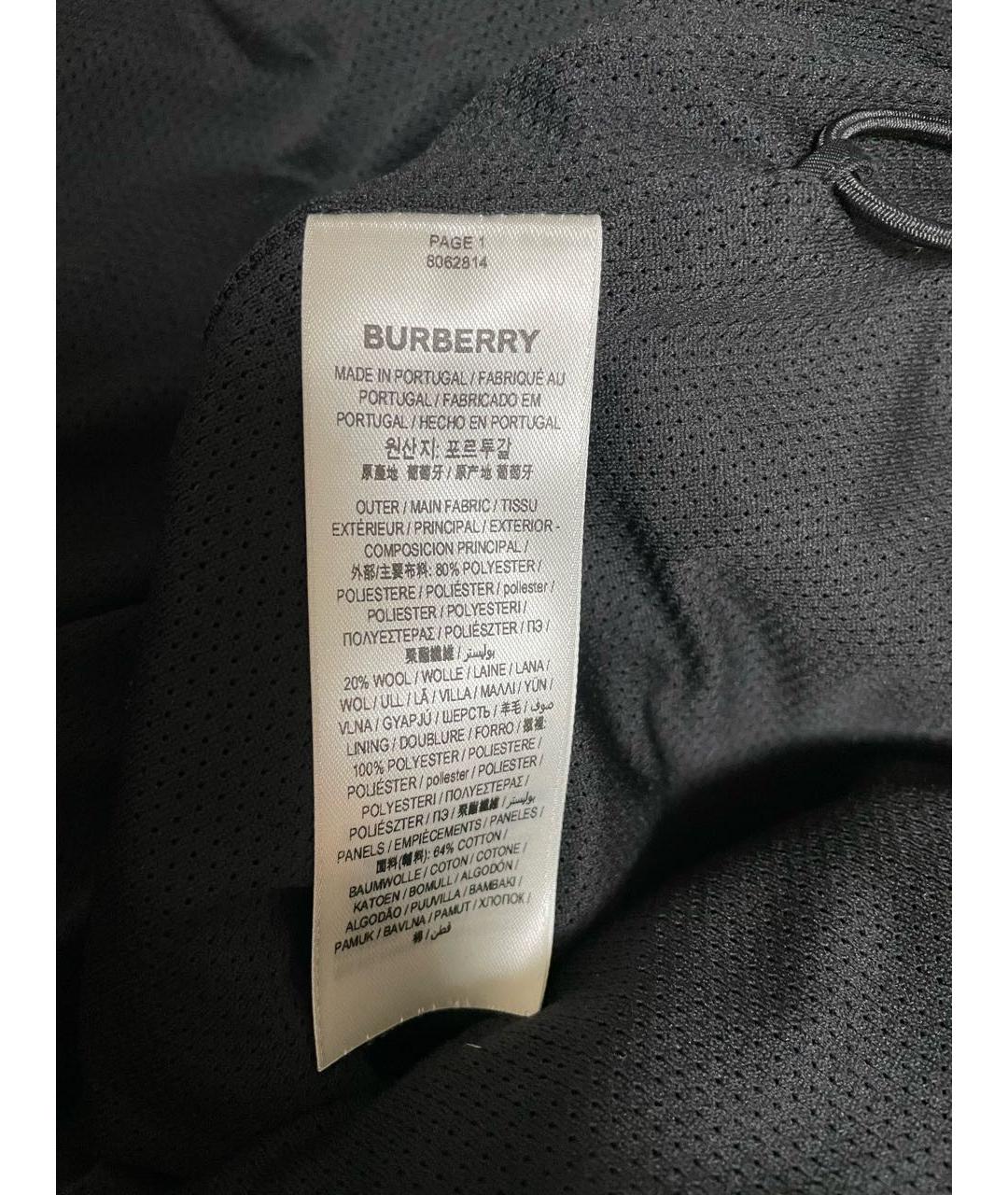 BURBERRY Черная полиэстеровая куртка, фото 6