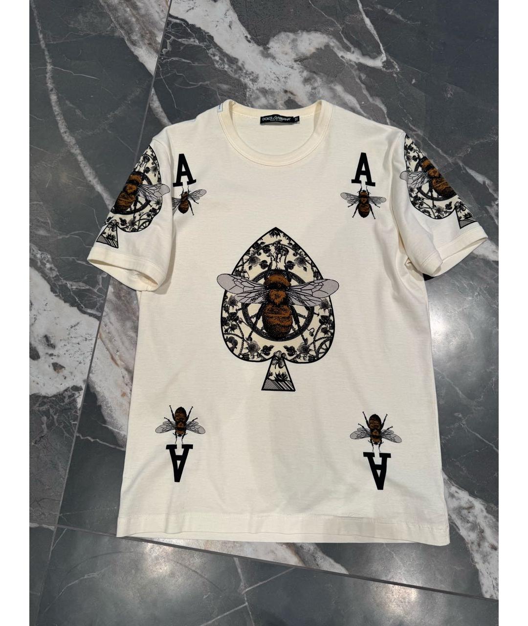 DOLCE&GABBANA Белая хлопковая футболка, фото 3
