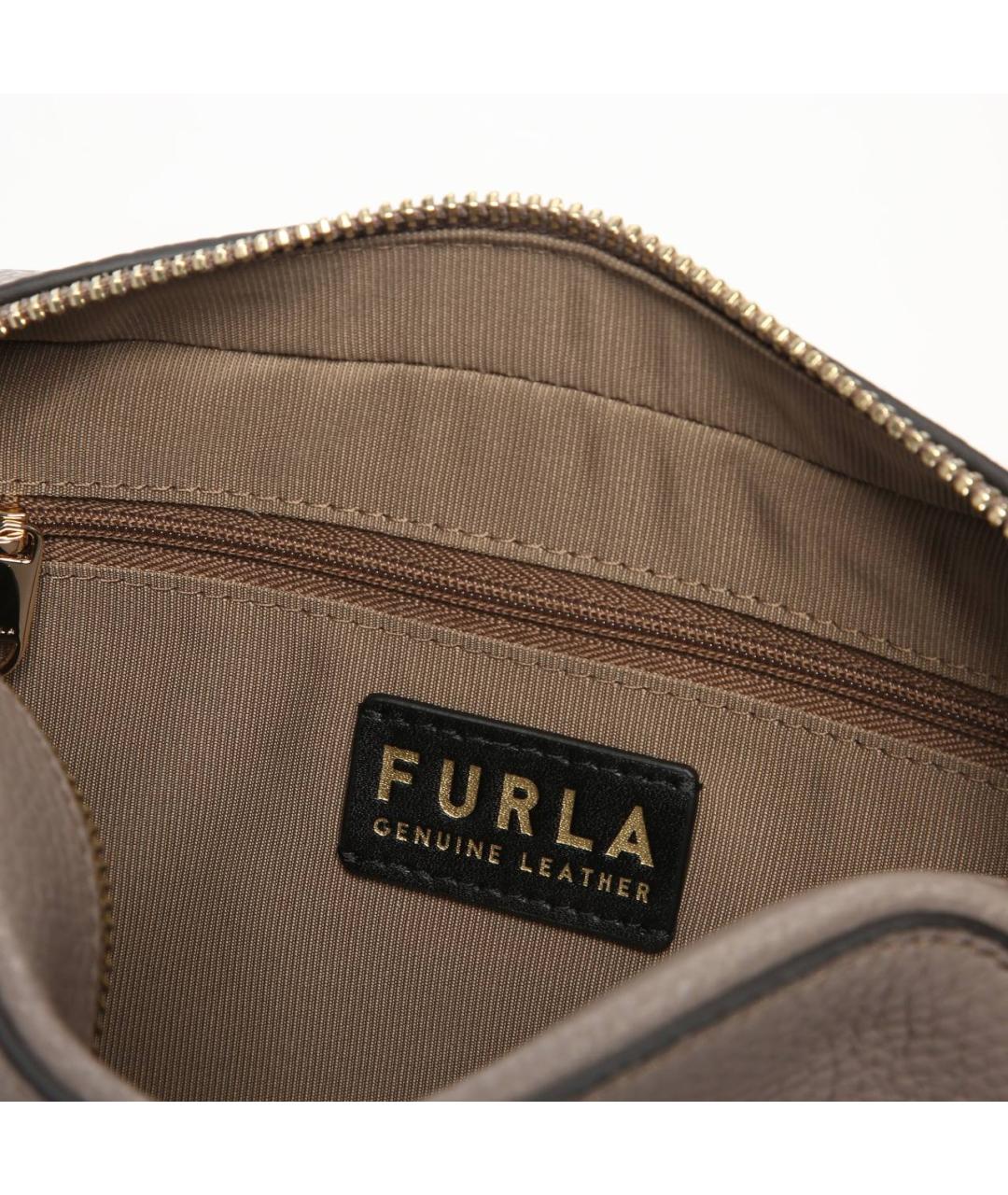 FURLA Серая кожаная сумка через плечо, фото 4