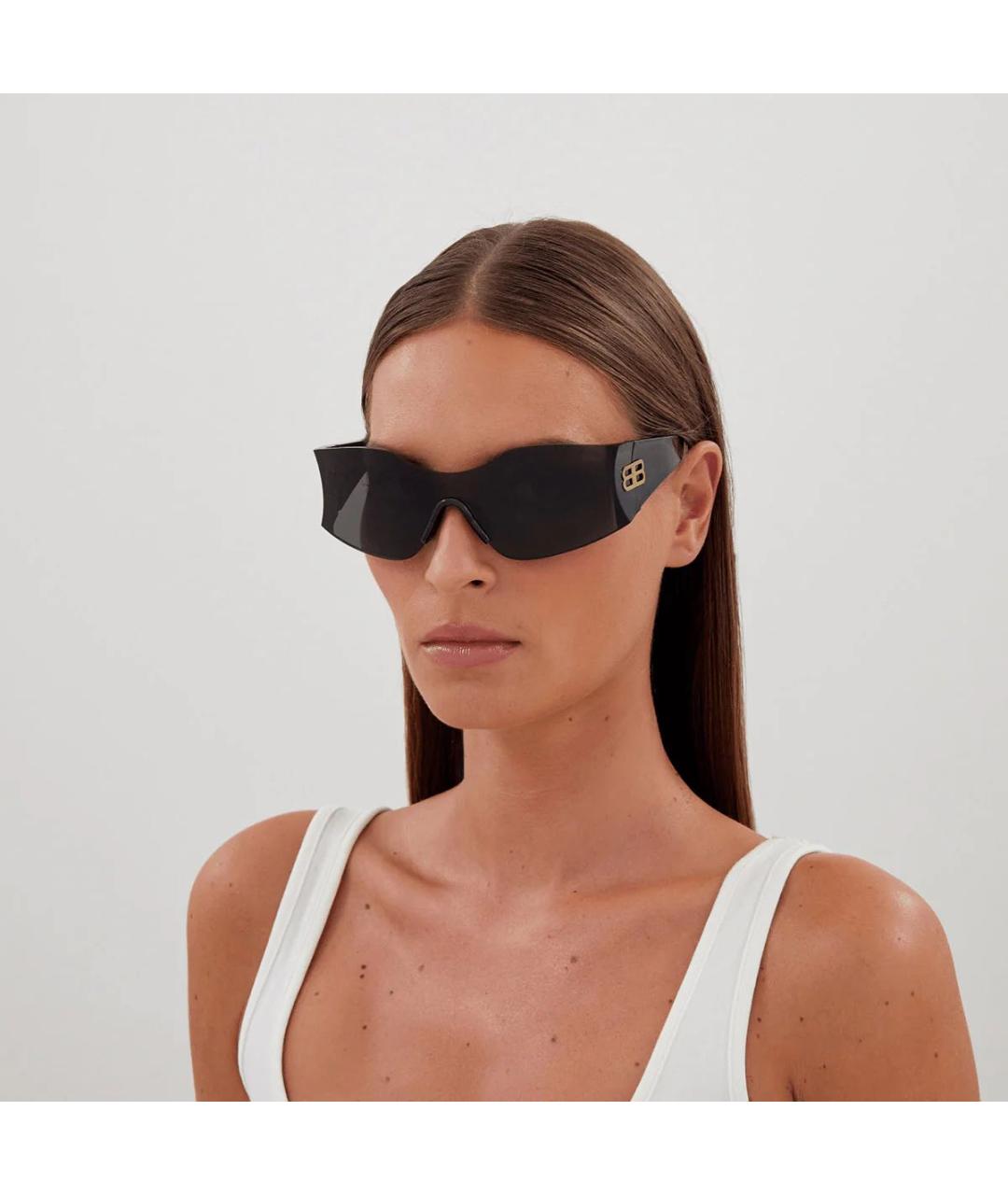 BALENCIAGA Черные пластиковые солнцезащитные очки, фото 2