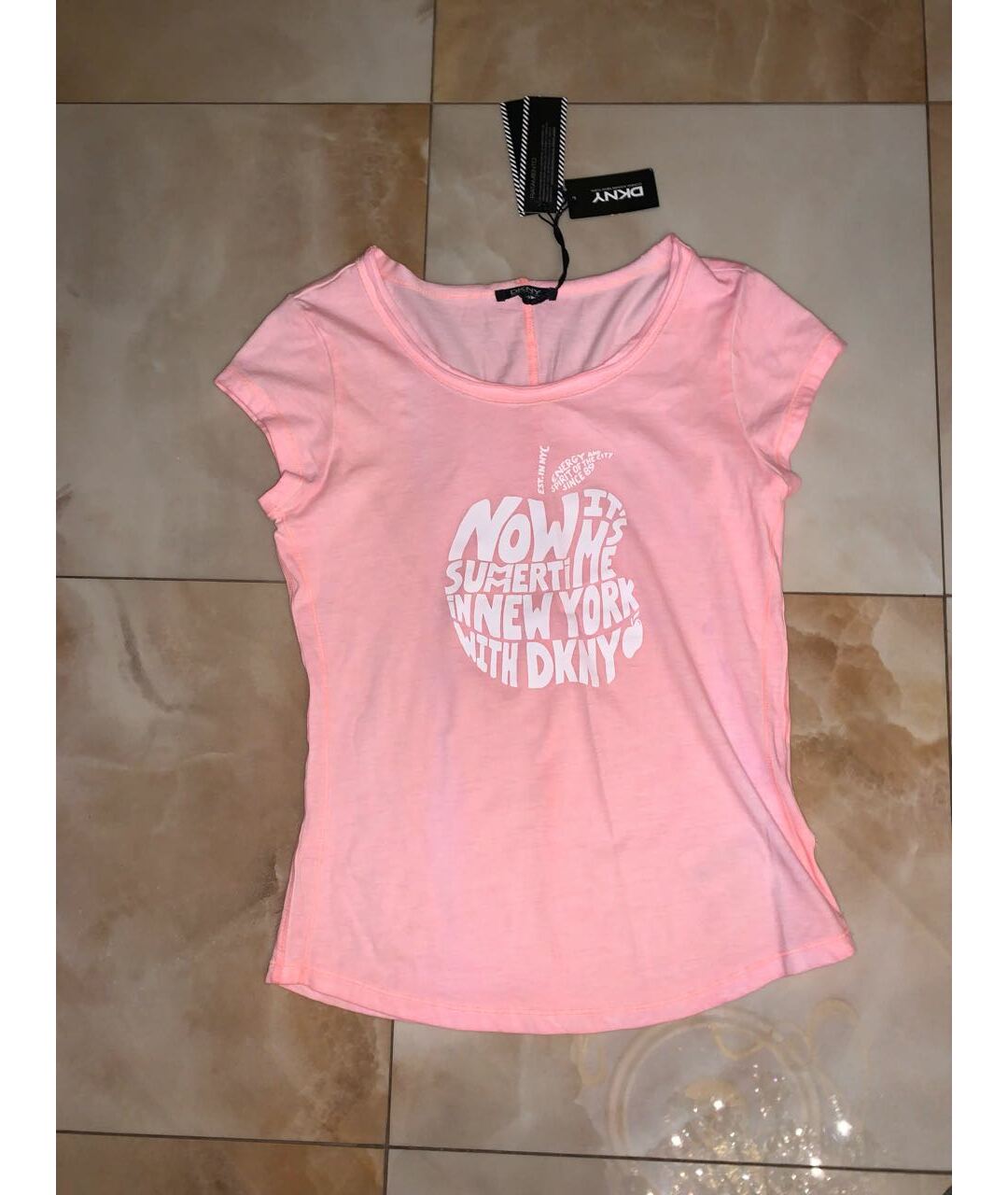 DKNY KIDS Розовый хлопковый детская футболка / топ, фото 4